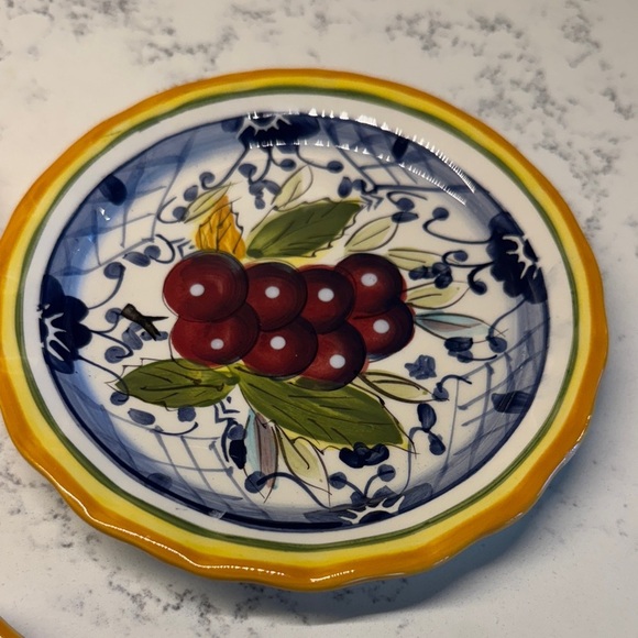 Vibrant Yellow and Blue Ceramic Plates - Picture 4 of 6